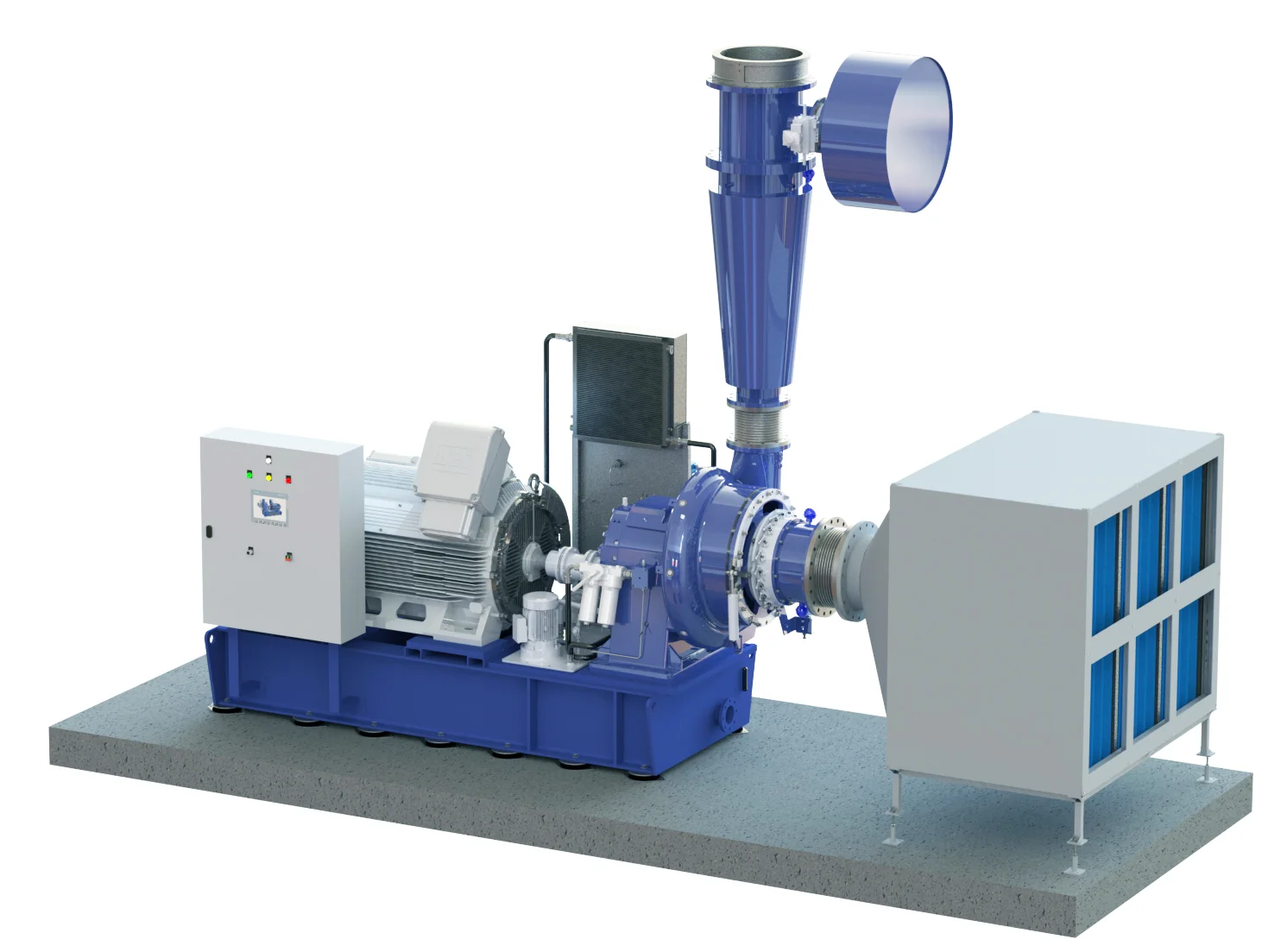 Placa de características técnicas de compresor centrífugo TC25 Continental Blowers